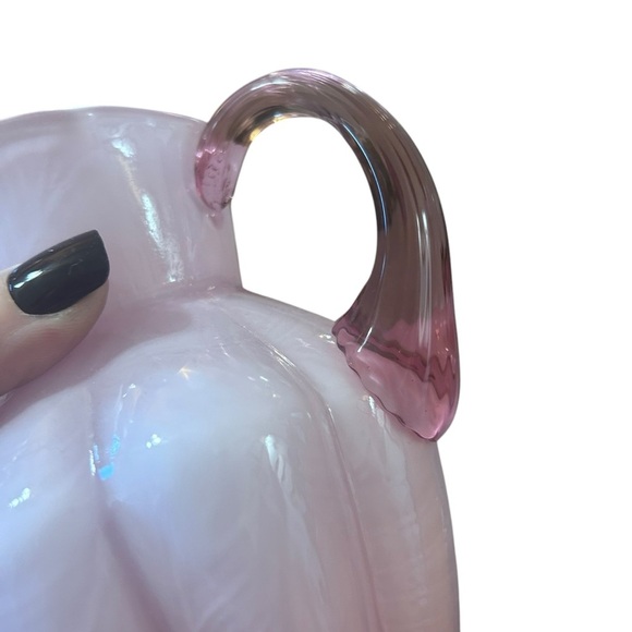 Fenton Vintage Pink Overlay Fern Glass Pitcher - Picture 6 of 8